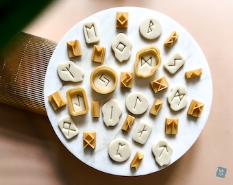 Runic Alphabet Cookie Cutter, Polymer Clay Elder Futhark, Set of 24 Runes Personalized Older futhark Viking runes, Futhark alphabet, 0.5-2in