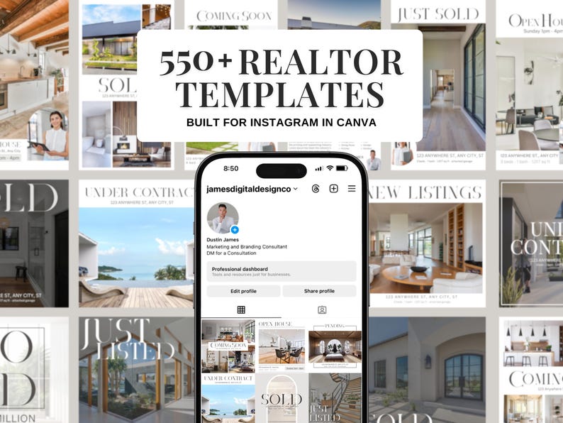 Realtor Instagram Templates | Modern Real Estate Marketing Bundle ...