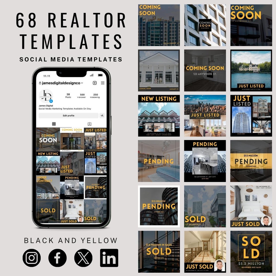 Real Estate Social Media Template Bundle | Real Estate Instagram ...