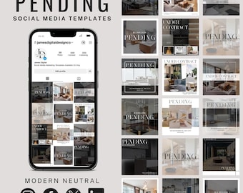 Real Estate Social Media Templates | Modern Neutral Canva Posts (14)
