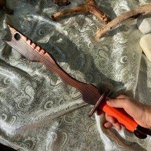 Wooden Sword with Unique Handmade Handle, Fantasy Fish, Gift,  Cosplay or Decoration, Collectables