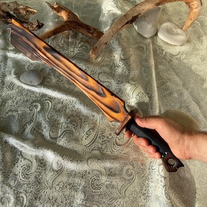 Unique Fantasy Wooden Sword, Fired Pine Wood, Collectable, Gift for Cosplay or Decoration or Souvenir