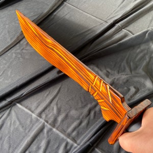 Handmade Unique Fantasy Wooden Sword with Unique Handle, Souvenir, Decoration or Renaissance Faire