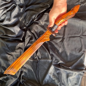 Handmade Fantasy Wooden Sword with Unique Handcrafted Handle, Perfect Gift as Collectable Item or Souvenir