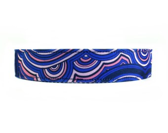 Blue and Pink Malachite Dog Collar