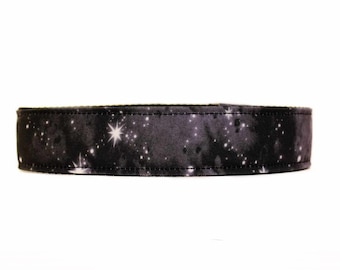 Black Watercolor Galaxy Dog Collar