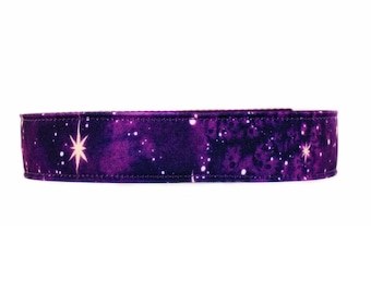 Purple Watercolor Galaxy Dog Collar