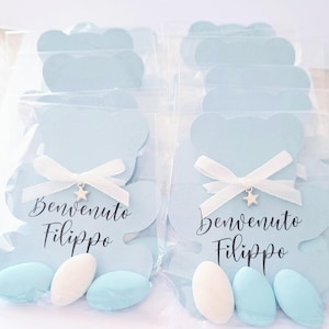 Orsetto con ciondolo a stella, bomboniera/segnaposti bimba e bimbo nascita e battesimo, personalizzabile, baby shower, confettata