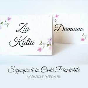 Carta piantabile, segnaposti, matrimoni, nozze, feste, compleanni, buffet, confettata, sposi 2025, segna tavolo, battesimo, cresima