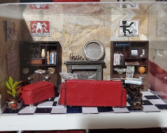 Key rack Miniature Room Box: "Modern Escape"