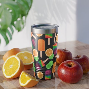 Sommer Design Ringneck Becher, Reisebecher, Trinkflasche, Wasserflasche, Hot Summer Pink Becher, niedlicher tropischer Design Becher