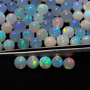 Opal Balls, Natural Ethiopian opal, AAA Grade Opal, Loose Balls Opal, Drilled Opal Balls Beads, 5 Pieces, Round shape, Size 4 To 5 mm