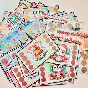 OOPSIE MYSTERY 4 Pack of A5 Christmas Savings Challenges - Laminated - 4 Different Designs in Bundle - Have Fun Saving Money!