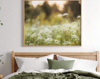 Impresión de un prado de flores silvestres – Fotografía de naturaleza en la hora dorada (Descarga digital)