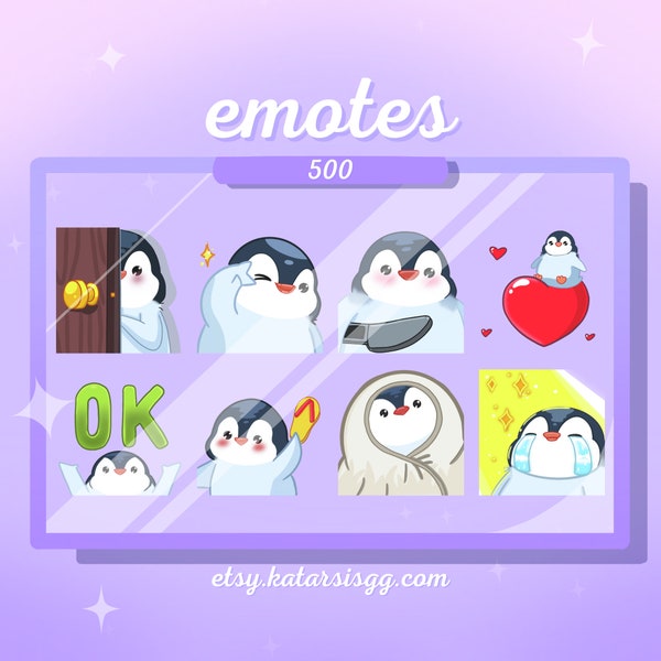 Twitch | Emotes | Penguin Bird Gray | Cute | 8