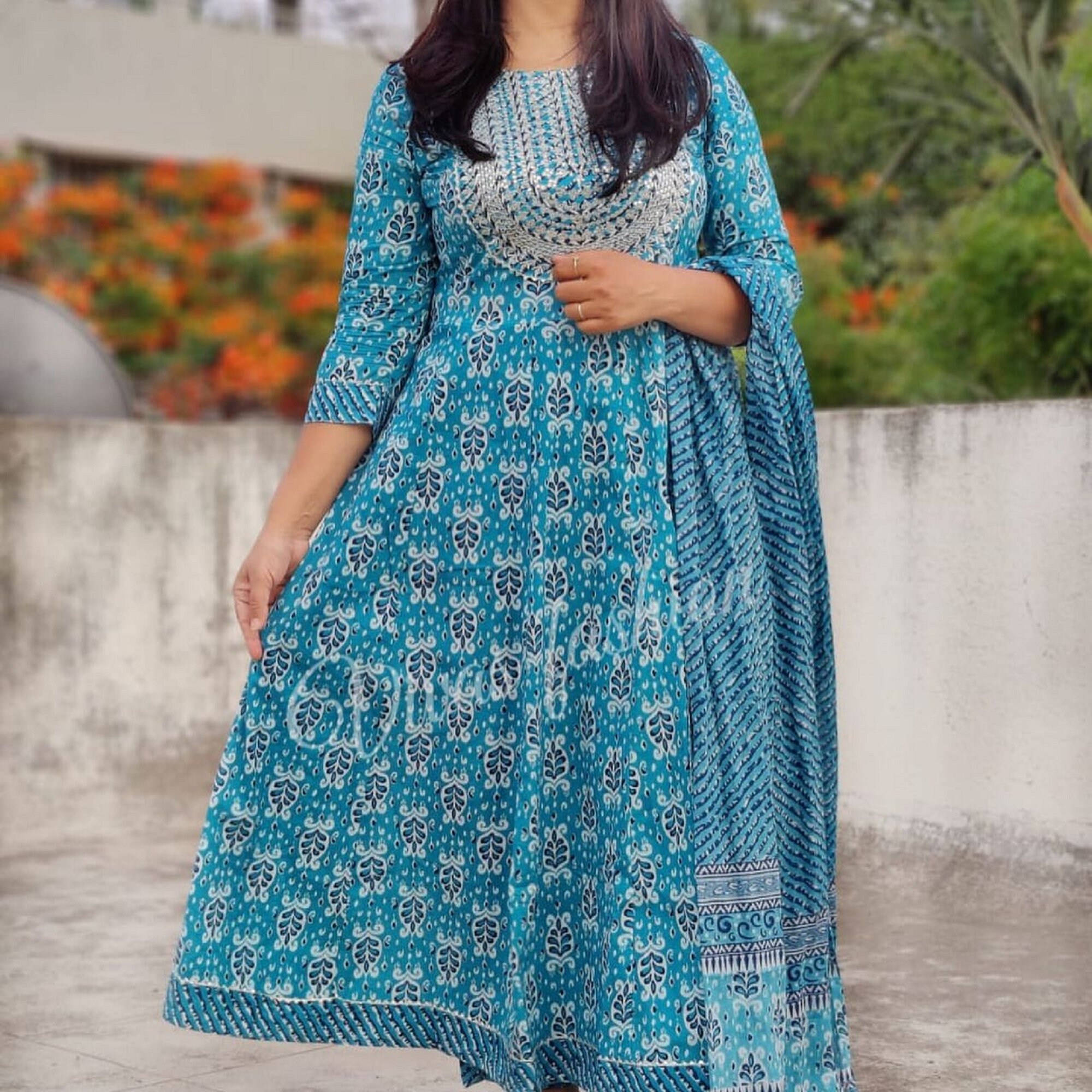 Anarkali Designer Beautifull Long Kurti With Pant and Dupatta - Etsy