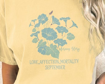 Morning Glory September Birth Flower T-Shirt: Botanical Graphic Tee