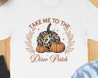 Camiseta de Halloween con calabaza disco: Ropa de temporada espeluznante