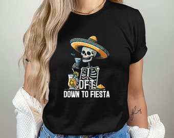 Camiseta Skeleton Sombrero: Regalo Fiesta Cinco de Mayo