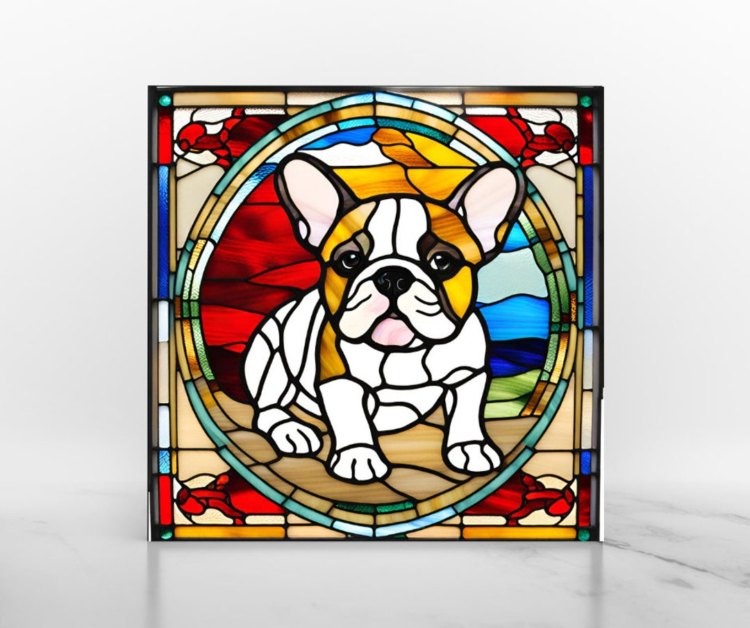French Bulldog Stained Glass Acrylic Print Stained Etsy