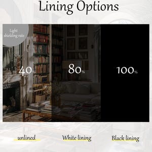 Cortinas de lino a medida totalmente opacas con cintas bordadas / Pliegues dobles / Forro opaco imagen 6