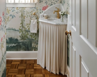 Cortinas para lavabo de baño a medida, cortinas para armario hechas a mano con velcro