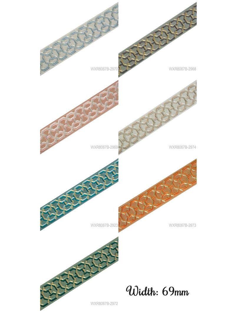 Cortinas de lino a medida totalmente opacas con cintas bordadas / Pliegues dobles / Forro opaco imagen 12