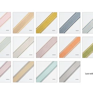 Cortinas de lino a medida totalmente opacas con cintas bordadas / Pliegues dobles / Forro opaco imagen 10