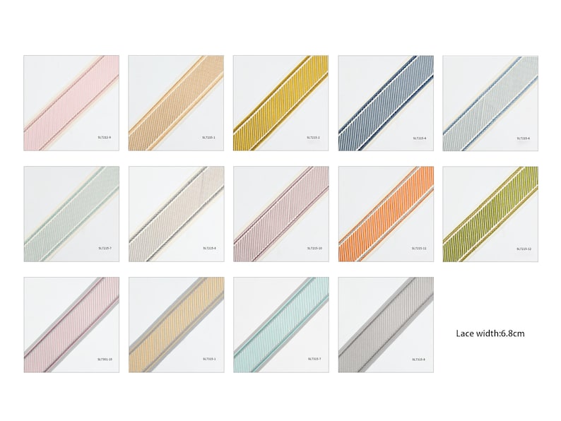 Cortinas de lino a medida totalmente opacas con cintas bordadas / Pliegues dobles / Forro opaco imagen 10