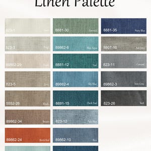 Cortinas de lino a medida totalmente opacas con cintas bordadas / Pliegues dobles / Forro opaco imagen 7