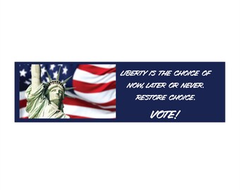 Patriotic Lady Liberty Restore Choice Vote Bumper Stickers