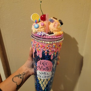 Helado de 24 oz/Vaso de bola de nieve de caramelo/Hecho a pedido/