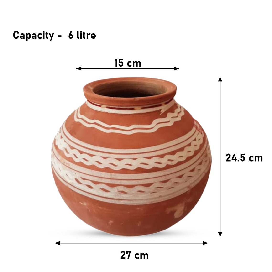 Handmade Clay Water Pot 100 Ecofriendly Earthen Water Pot Etsy