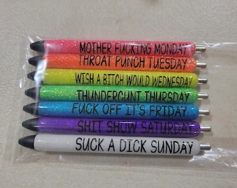 Cuss Word Weekday Pens
