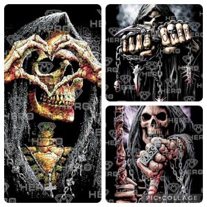 Grim Reaper art gothic png printable file bundle Reaper showing thumbs down Reaper with game over tattoo Grim reaper showing a heart png