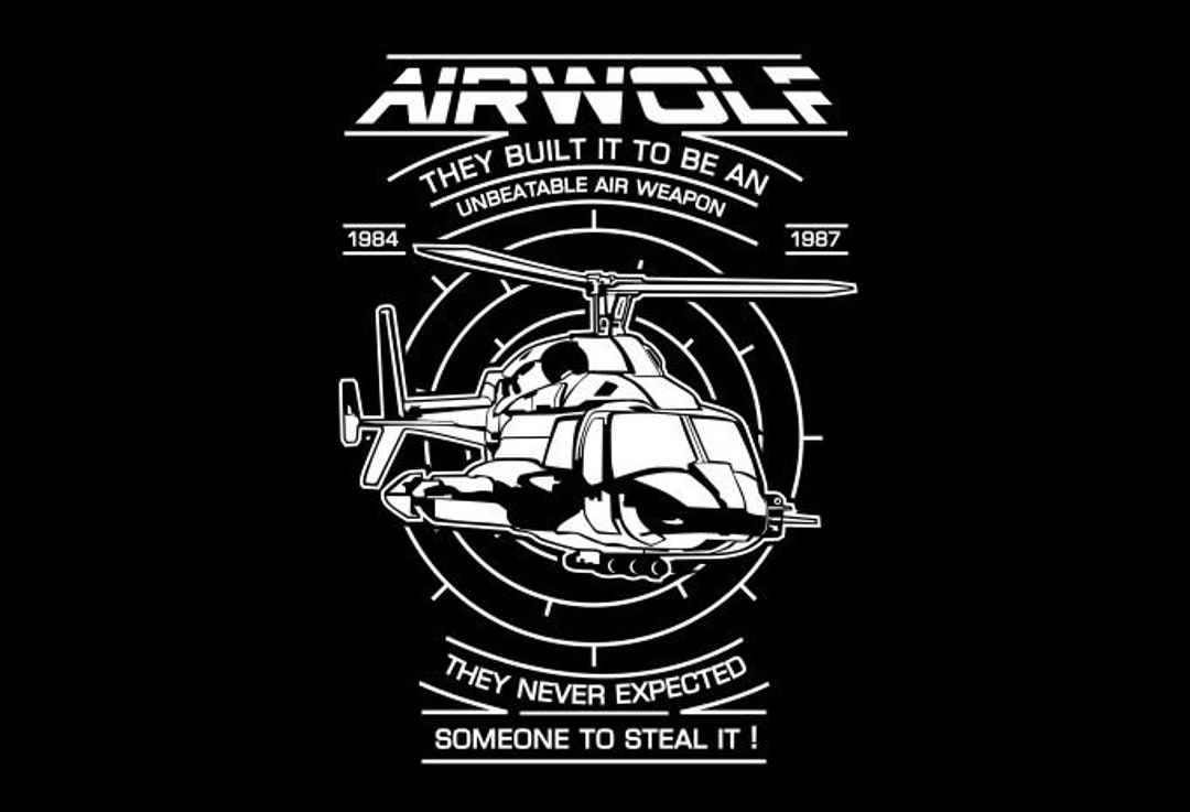 Airwolf Chopper Vintage Print Airwolf Old School TV Series Weapon ...