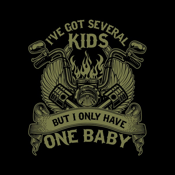 Motorcycle Enthusiast Family T-Shirt Design - "One Baby" Bike Love for the Parent Who Rides