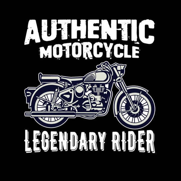 Authentic Motorcycle Legendary Rider Graphic Tee Design - Vintage Biker Print for Classic Motorcycle Fans and Enthusiasts