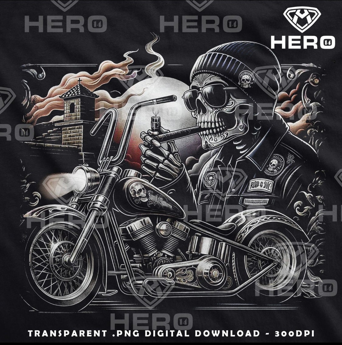 Motociclista calavera png - Etsy México, image size:1125x1134
