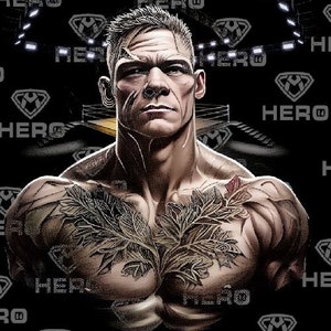 John Cena Wrestling Superstar Cartoon Portrait Lifelike Printable PNG Download Wrestling Star John Cena Actor Png file for dark garments