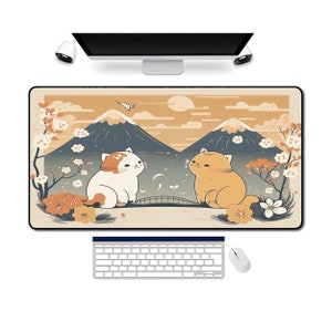 Cute Kawaii Mousemat, Kawaii Cat Desk Mat, Kawaii Kittens Mousepad, Kawaii Mosue Pad, Oversized Desk Pad, XXL Deskmat Deskpad