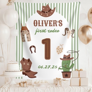 My 1st Rodeo Birthday Banner: Wild West Fabric Backdrop