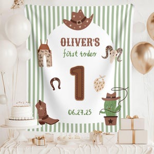 First Rodeo Birthday Banner: Wild West Party Backdrop