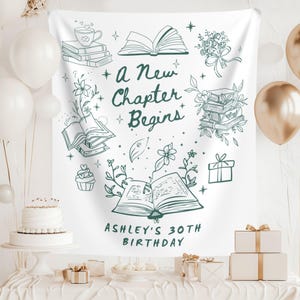 Storybook 30th Birthday Banner: Custom Fabric Backdrop
