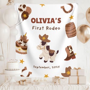 First Rodeo Birthday Banner: Wild West Fabric Backdrop