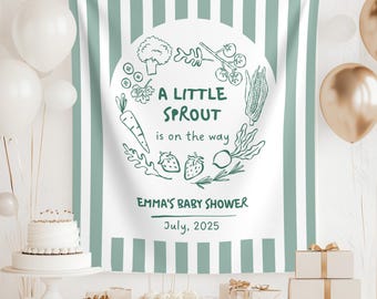Personalized Little Sprout Baby Shower Banner: Farmers Market Theme