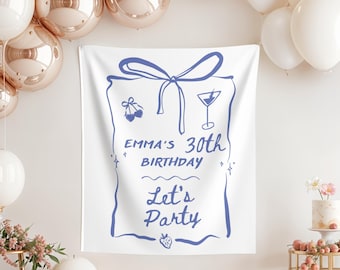 30th Birthday Banner: Custom Fabric Party Backdrop