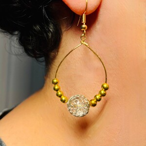 Gold hoop earrings | Beaded hoop earrings | Be My Friend Earrings