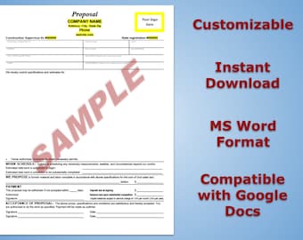 Estimación del puesto. Microsoft Word. Estimación del contratista. Plantilla de estimación de trabajo.