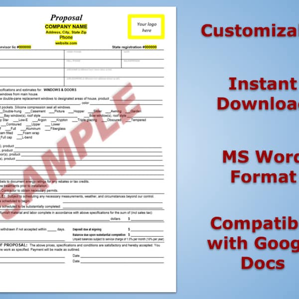 Contract Template for Window Installation Etsy Contract Template for Window Installation Etsy
